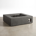Outdoor Fire Pit Designed for Modern Patios, 42-Inch GFRC Construction, Propane Burner, Lava Rocks Included